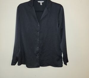 Nine Eight Elegant Charcoal Button-Down Shirt for Women